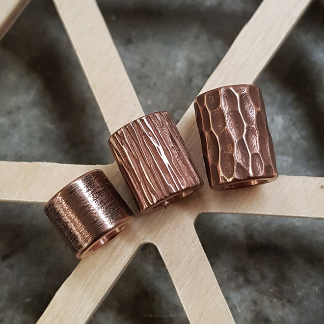 Set of three handmade copper beads 223